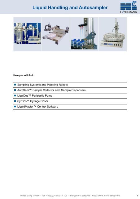 10 - Liquid Handling and Autosampler - HiTec Zang GmbH