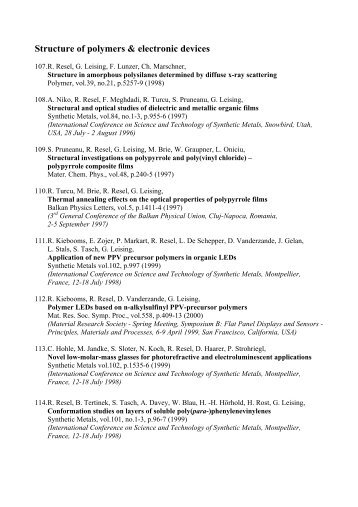 Structure of polymers & electronic devices - Institute of Solid State ...