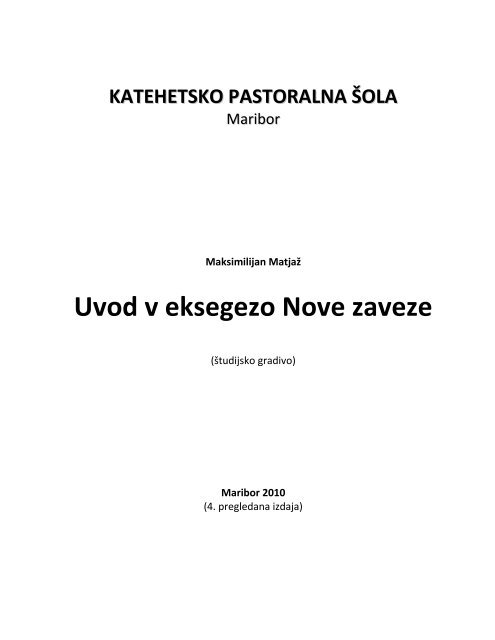 Skript: Uvod v eksegezo Nove zaveze, KPÅ Maribor - Eksegeza.net