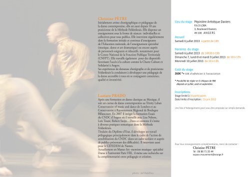 Stage mÃ©thode FeldenkraisÂ® & danse contemporaine