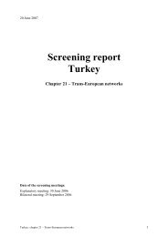 Screening report for Turkey on chapter 21 - European Commission