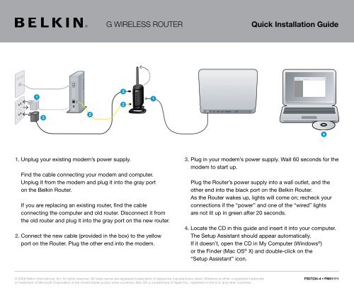 G WIRELESS ROUTER Quick Installation Guide - Belkin