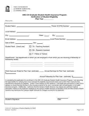 âGSHIP Verification of Student Eligibilityâ Form - Department of ...