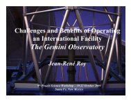 The Gemini Observatory: Challenges and Benefits ... - Project Science