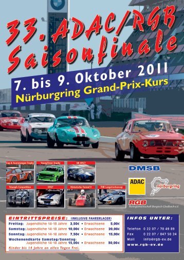 7. bis 9. Oktober 2011 NÃ¼rburgring Grand-Prix-Kurs - Rgb-ev.de
