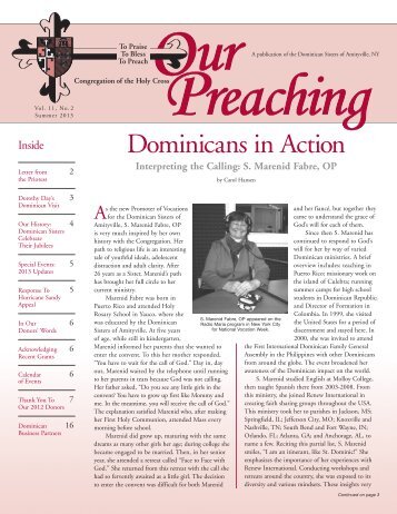 Current Newsletter - Dominican Sisters of Amityville - Development ...