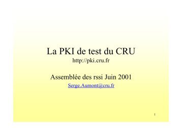 La PKI de test du CRU