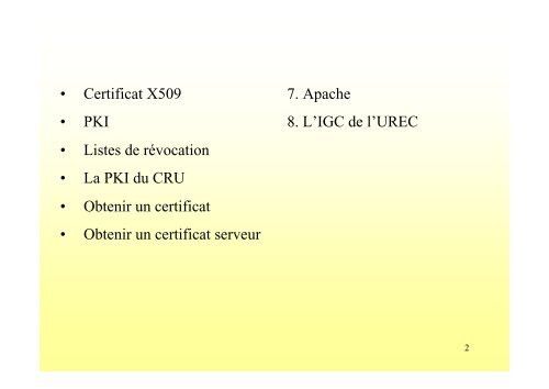 La PKI de test du CRU