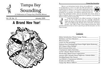 January 2005 - Tampa Bay Mensa