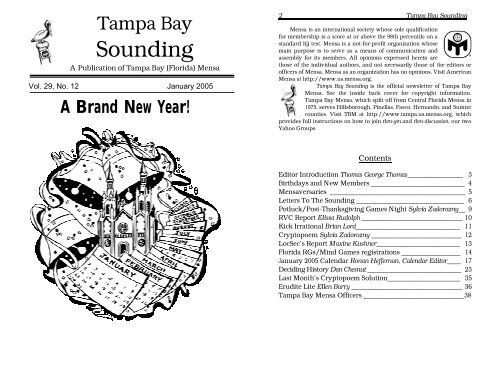 January 2005 - Tampa Bay Mensa