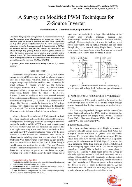 A Survey on Modified PWM Techniques for Z-Source Inverter