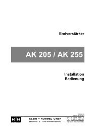 AK 205 / AK 255 - Klein + Hummel