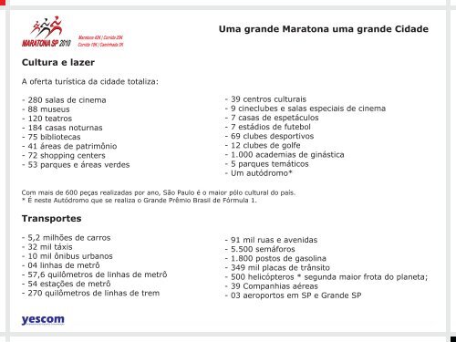 APRESENTACAO - MARATONA SP 2010 - CADERNO ... - Yescom