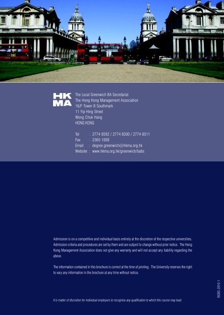 BA(Hons)Business Studies - Hong Kong Management Association
