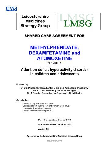 Methylphenidate, dexamfetamine and atomoxetine for ADHD in ...