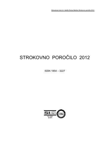 STROKOVNO POROČILO 2012 - ZD dr. Adolfa Drolca, Maribor