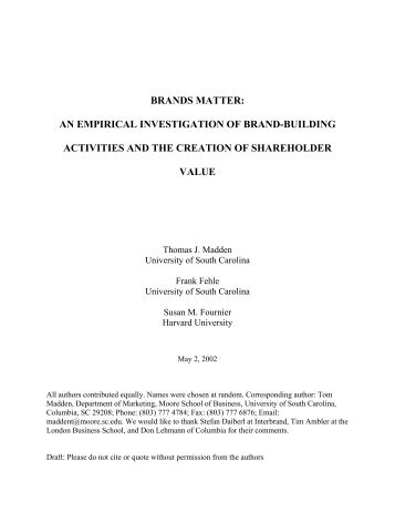 Brands Matter: An Empirical Investigation of Brand... - ResearchGate