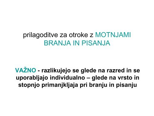 Diagnosticiranje za potrebe komisije za usmerjanje otrok s ...