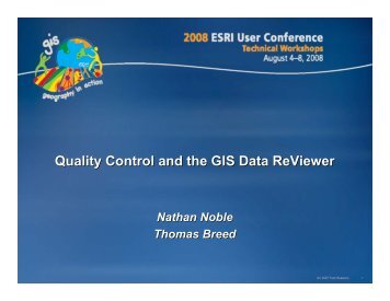 Quality Control and the GIS Data ReViewer