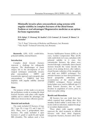 Minimally invasive plate osteosynthesis using systems with angular ...