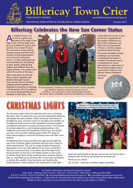 January 2013 Issue - Billericay Town Council