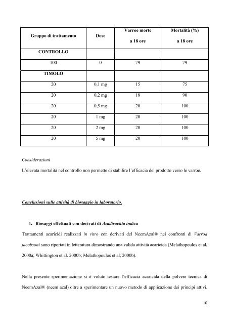 relazione intermedia tecnico-scientifica delle attivita' svolte