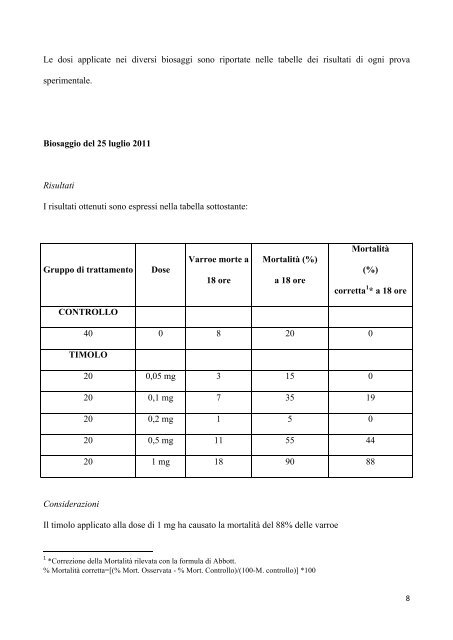 relazione intermedia tecnico-scientifica delle attivita' svolte