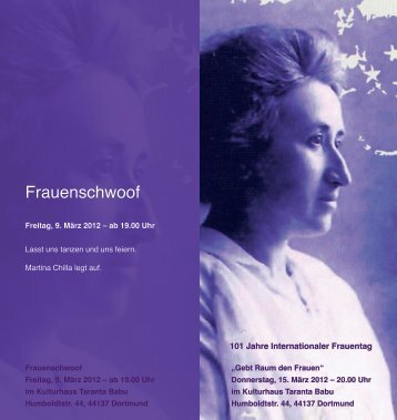 Der Flyer zum Frauenschwoof in Dortmund