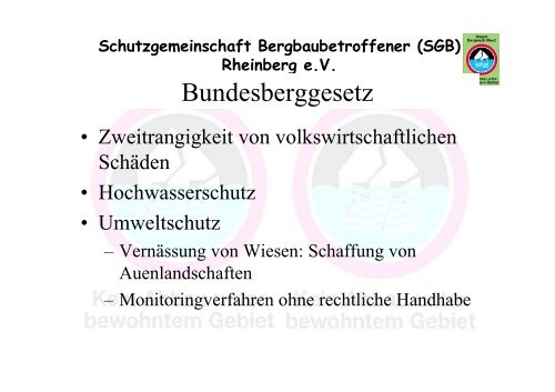 Bundesberggesetz - Schutzgemeinschaft Bergbau Rheinberg e.V.