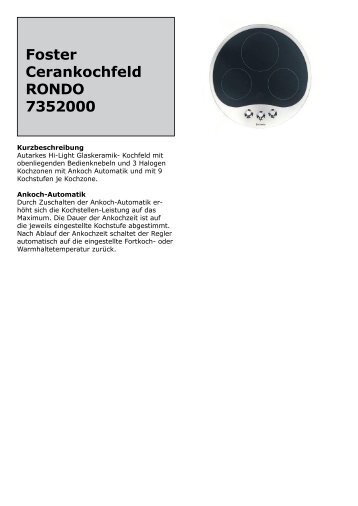 Foster Cerankochfeld RONDO 7352000