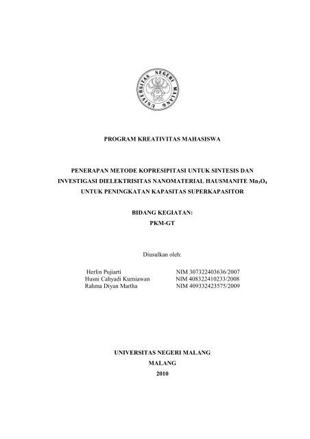 PDF: PKM-GT-10-UM-Herlin-Penerapan Metode Kopresipitasi