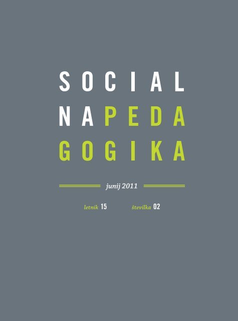 Socialna pedagogika: 2011 vol 15., številka 2 - Revija Socialna ...