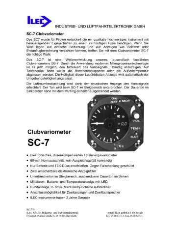 Clubvariometer SC-7 - ILEC GmbH