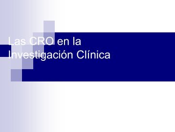 CRO en Investigacion Clinica