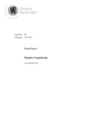 Handelingen PDF - Vlaams Parlement