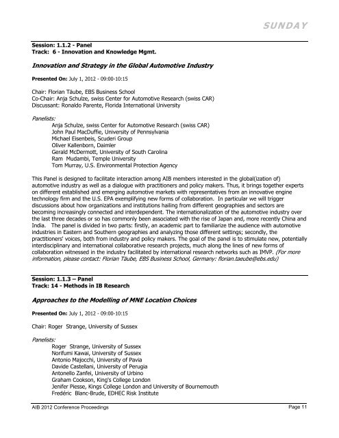 AIB 2012 Conference Proceedings - Academy of International ...