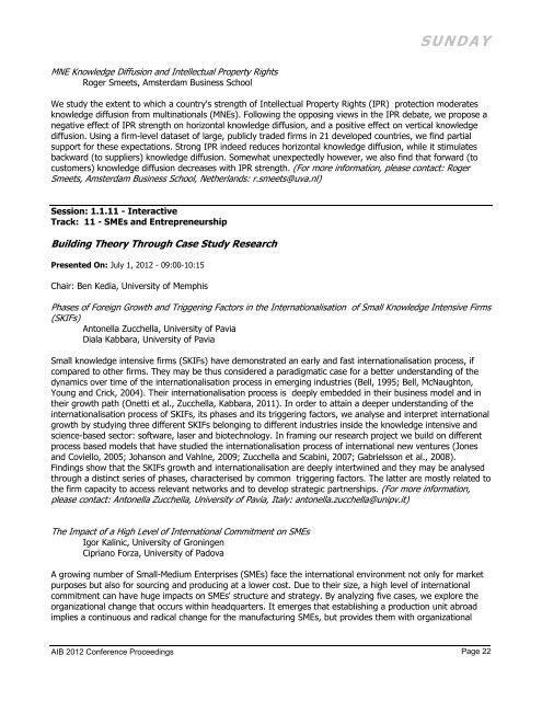 AIB 2012 Conference Proceedings - Academy of International ...