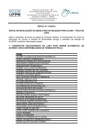 Para visualizar edital 114 Polo de Lapa clique aqui. - CIPEAD