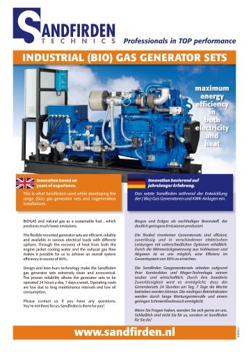 industrial (bio) gas generator sets