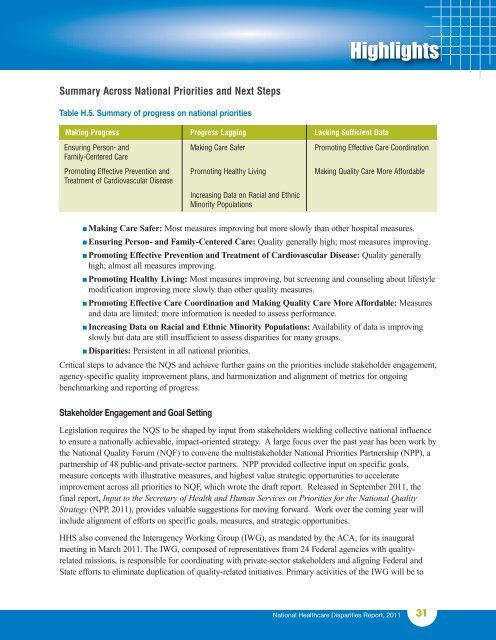 National Healthcare Disparities Report - LDI Health Economist