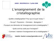 L'enseignement de la cristallographie