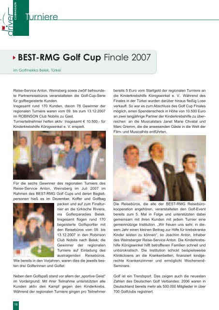 Driver 1 / 2008 als pdf - beim Golfclub - Bad Rappenau eV