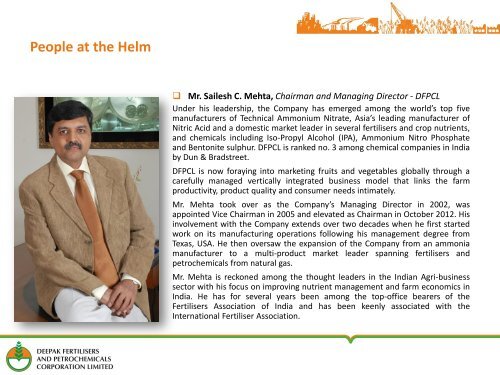 Corporate Presentation November 2012 - Deepak Fertilisers and ...