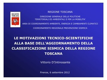 Dott. Vittorio D'Intinosante - Regione Toscana