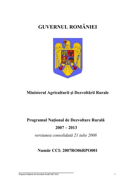 Programul NaÅ£ional de Dezvoltare RuralÄƒ 2007-2013 - MADR