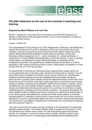 FELASA statement on the use of live animals in teaching and training