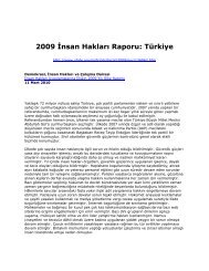 2009 Ä°nsan HaklarÄ± Raporu: TÃ¼rkiye - A.B.D. BÃ¼yÃ¼kelÃ§iliÄi, Ankara