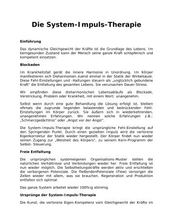 Die System-Impuls-Therapie - kern-gesund