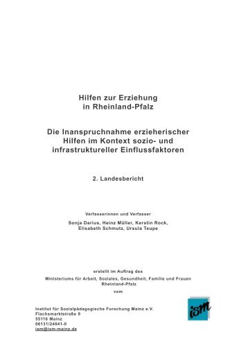 Hilfen zur Erziehung in Rheinland-Pfalz Die Inanspruchnahme ...