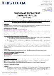 Clinical Chemistry - Thistle QA